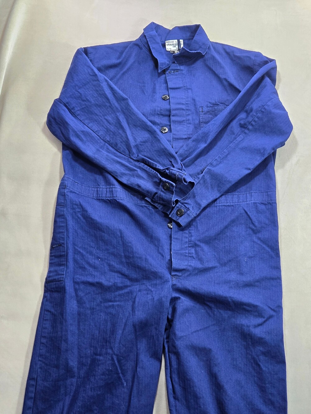 Vintage Marquardt & Kohlz Blue Cotton Workwear Coveralls Mens Size 50 Euro